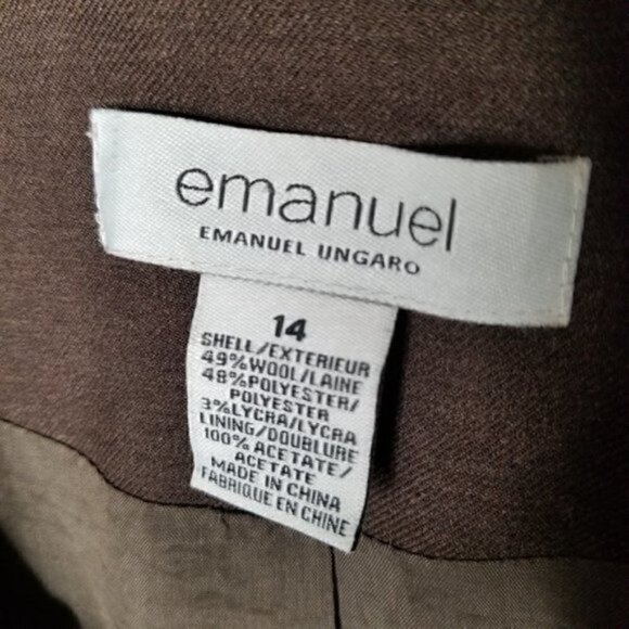 Emanuel Ungaro Vintage Brown Wool Blend Blazer - Picture 4 of 5